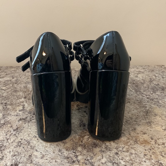 Steve Madden Chunky Black Patent Heels - Picture 7 of 16